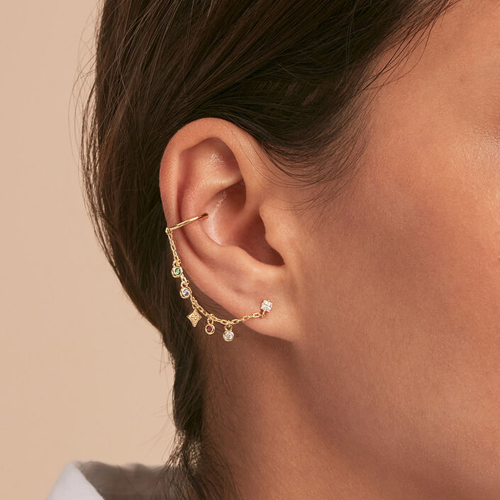 Ear cuff MIX & MATCH - Multicolor / Gold - All jewellery  | Agatha