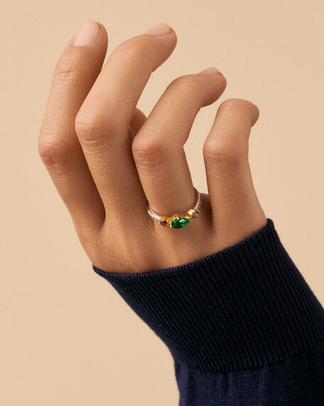 Thin ring ASTRE - Multicolor / Gold - All jewellery  | Agatha