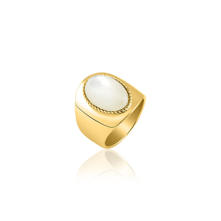 Large ring ALOHA - Nacre / Gold - All jewellery  | Agatha