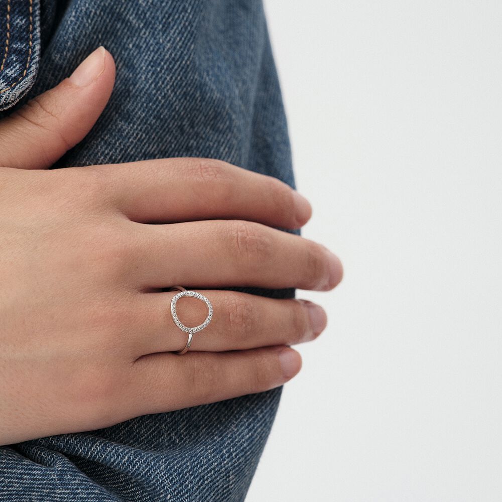 Thin ring RONDOU - Crystal / Silver - Genuine silver  | Agatha