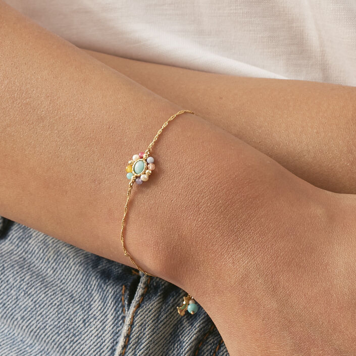 Link bracelet ARLEQUIN - Multicolor / Gold - All jewellery  | Agatha