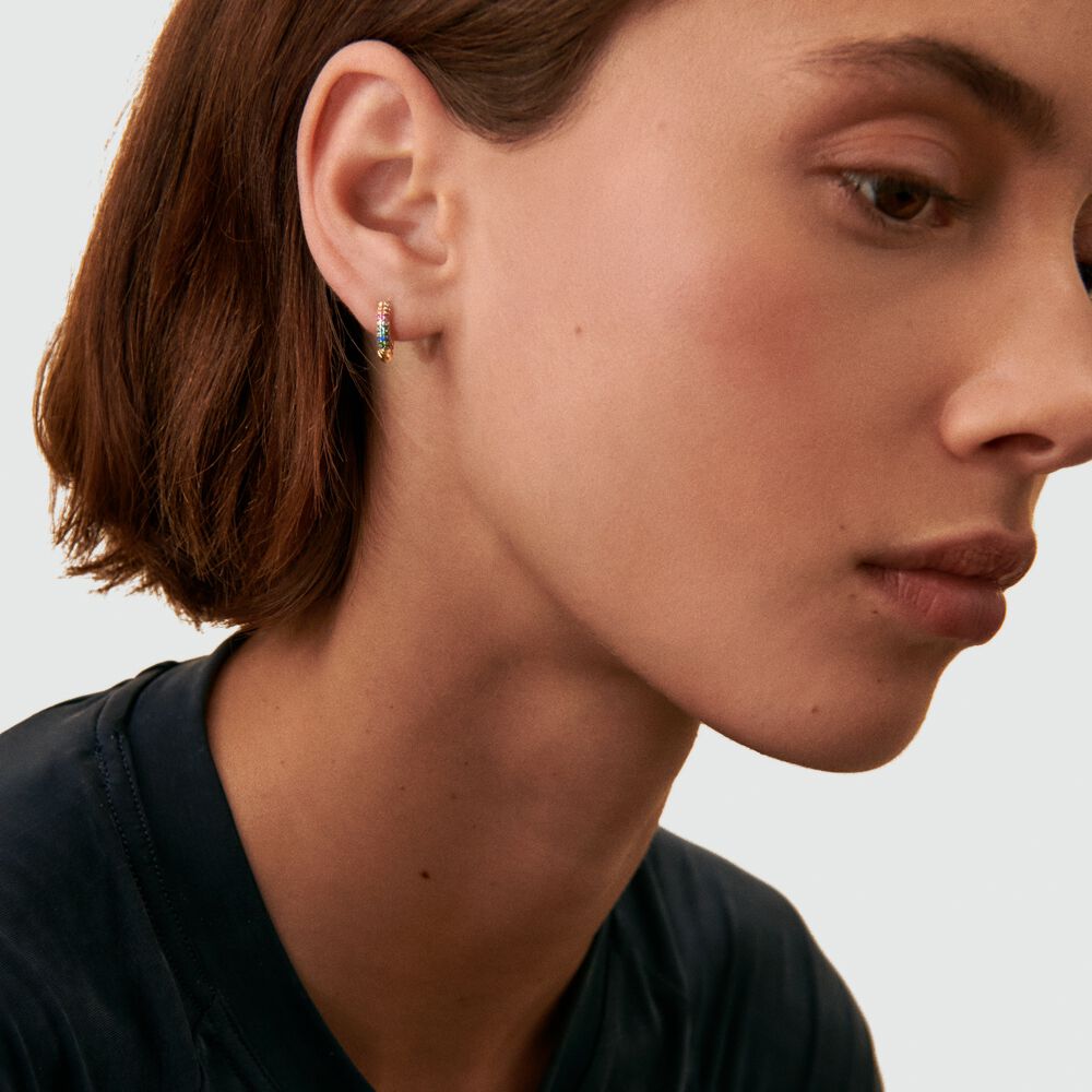 Hoop piercing SIENNA - Multicolor / Gold - Genuine silver  | Agatha