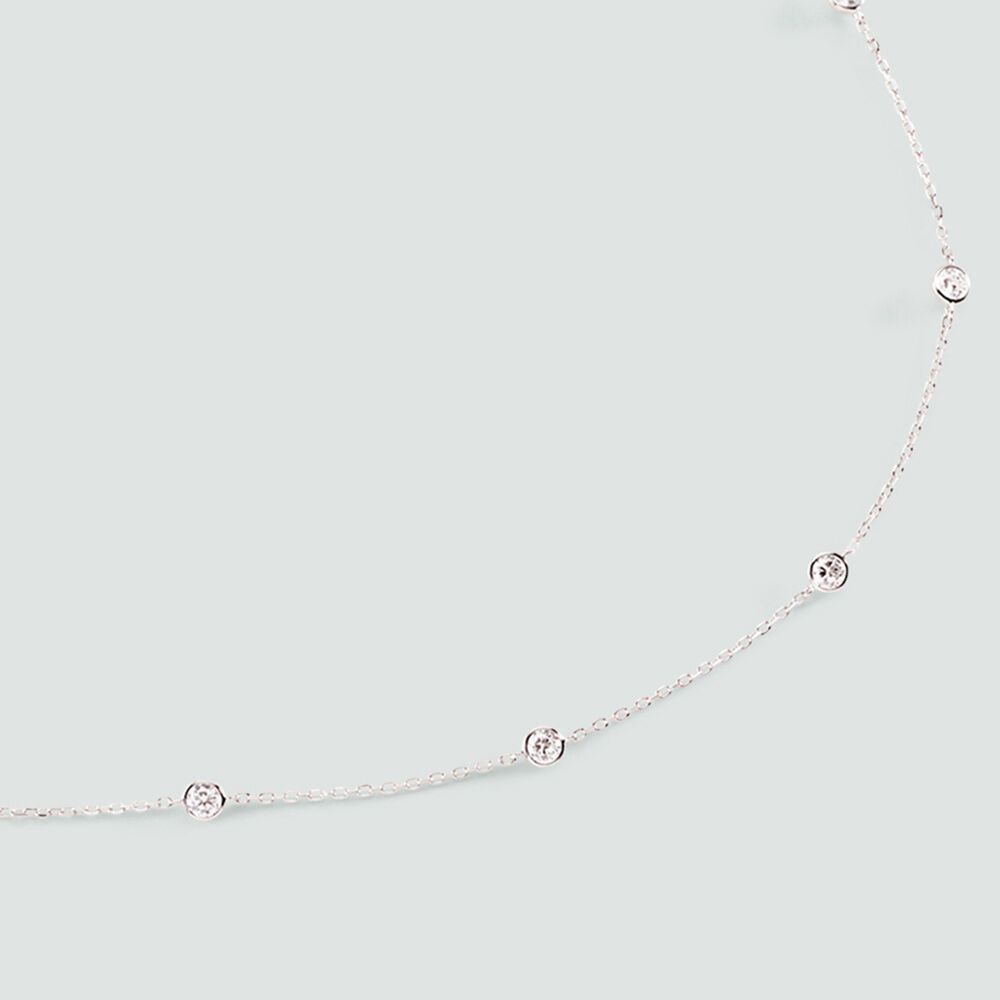 Long necklace BRILLANT - Crystal / Silver - Genuine silver  | Agatha