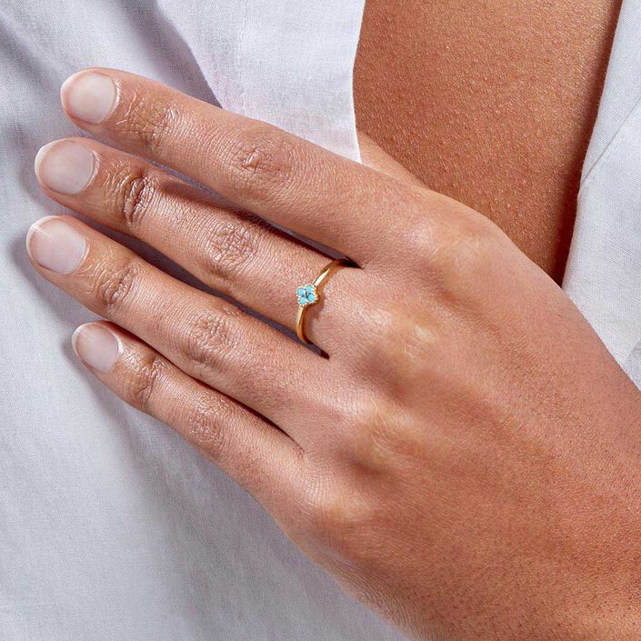 Thin ring BELOVED - Turquoise / Gold - All jewellery  | Agatha