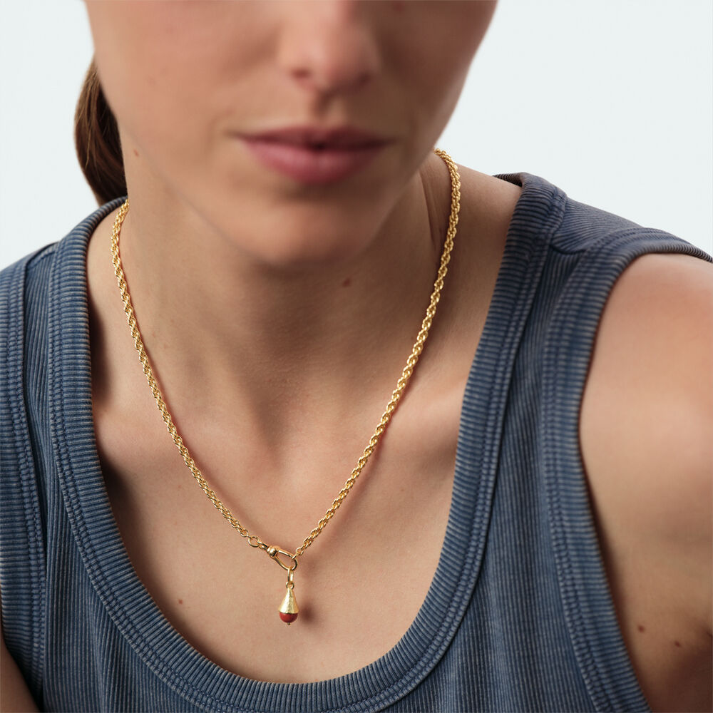 Pendant NATURAL STONE DROP TALISMANS - Red / Gold - New in  | Agatha