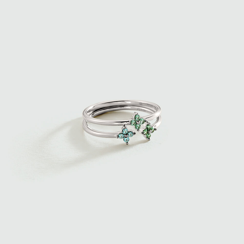 Thin ring BELOVED - Multicolor / Silver - Genuine silver  | Agatha
