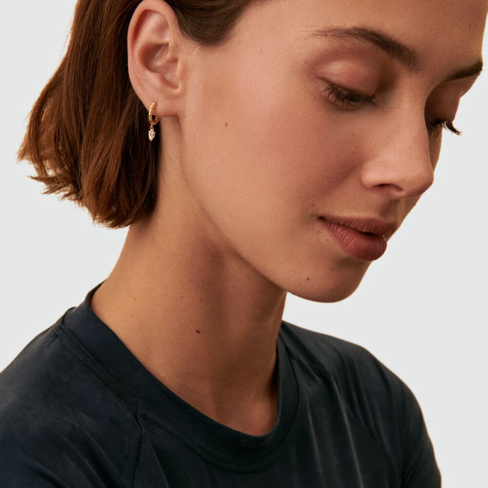 Hoop piercing MAMBA - Crystal / Golden - Hoop piercing  | Agatha
