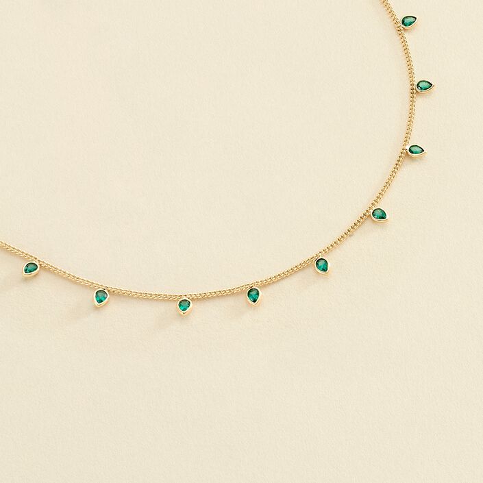 Choker necklace NEITH - Green / Golden - All earings  | Agatha