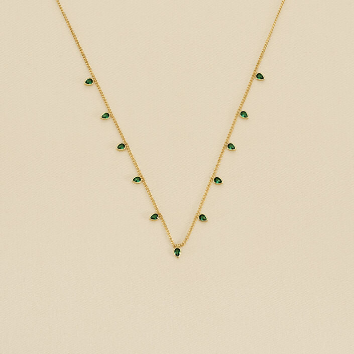 Choker necklace NEITH - Green / Golden - All earings  | Agatha