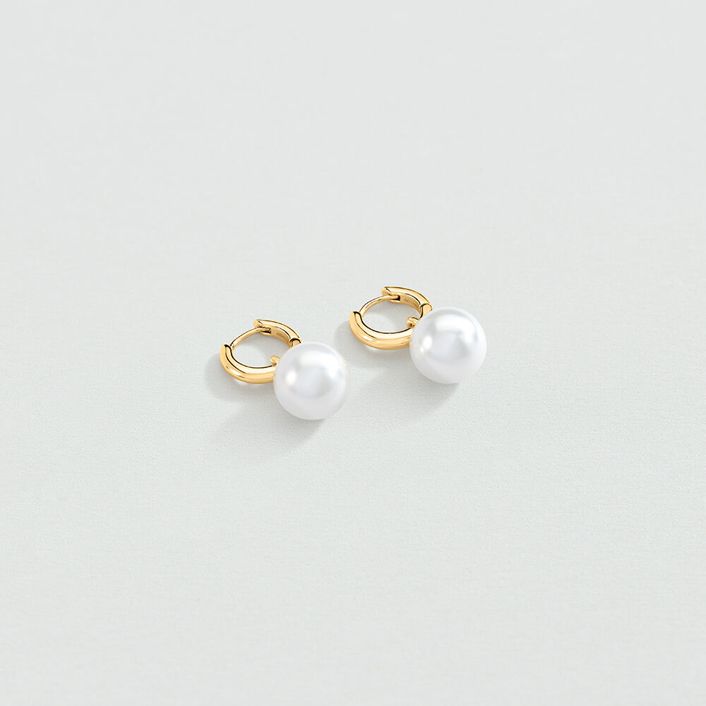 Hoops PALAIS ROYAL - Pearl / Gold - Earrings  | Agatha