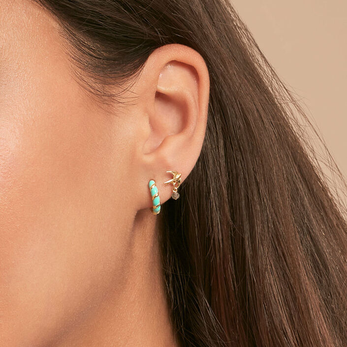 Piercing stud MIX& MATCH - Blue / Gold - All jewellery  | Agatha