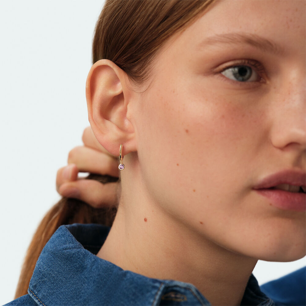 Hoops MIX & MATCH - Purple / Gold - Earrings  | Agatha