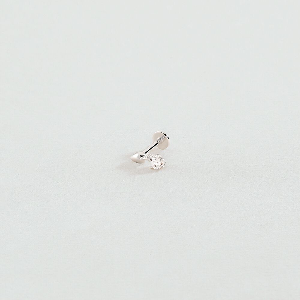 Piercing Helix & Tragus PERRINE - Crystal / Silver - Genuine silver  | Agatha