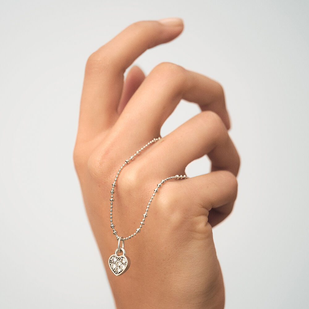 Pendant LOCK HEART - Crystal / Silver -   | Agatha