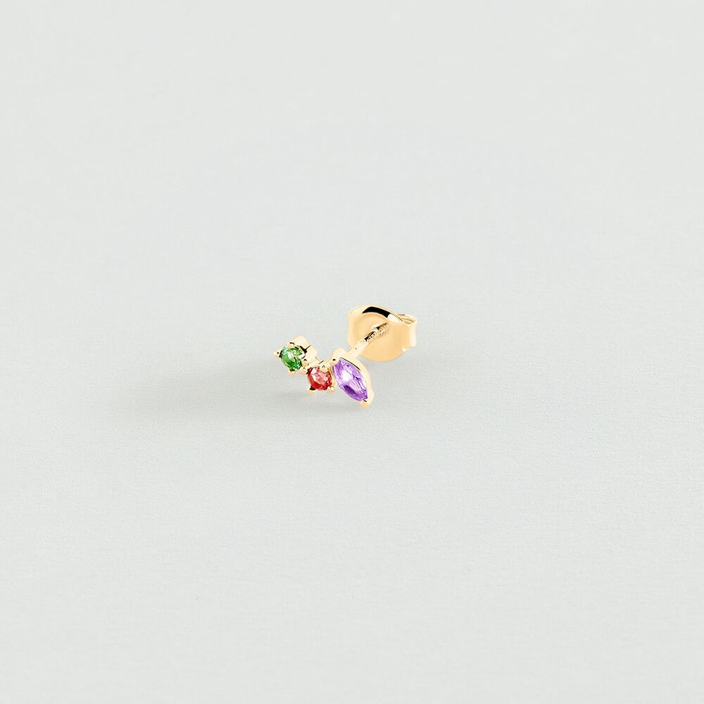 Piercing stud AMAS - Multicolor / Gold - Genuine silver  | Agatha