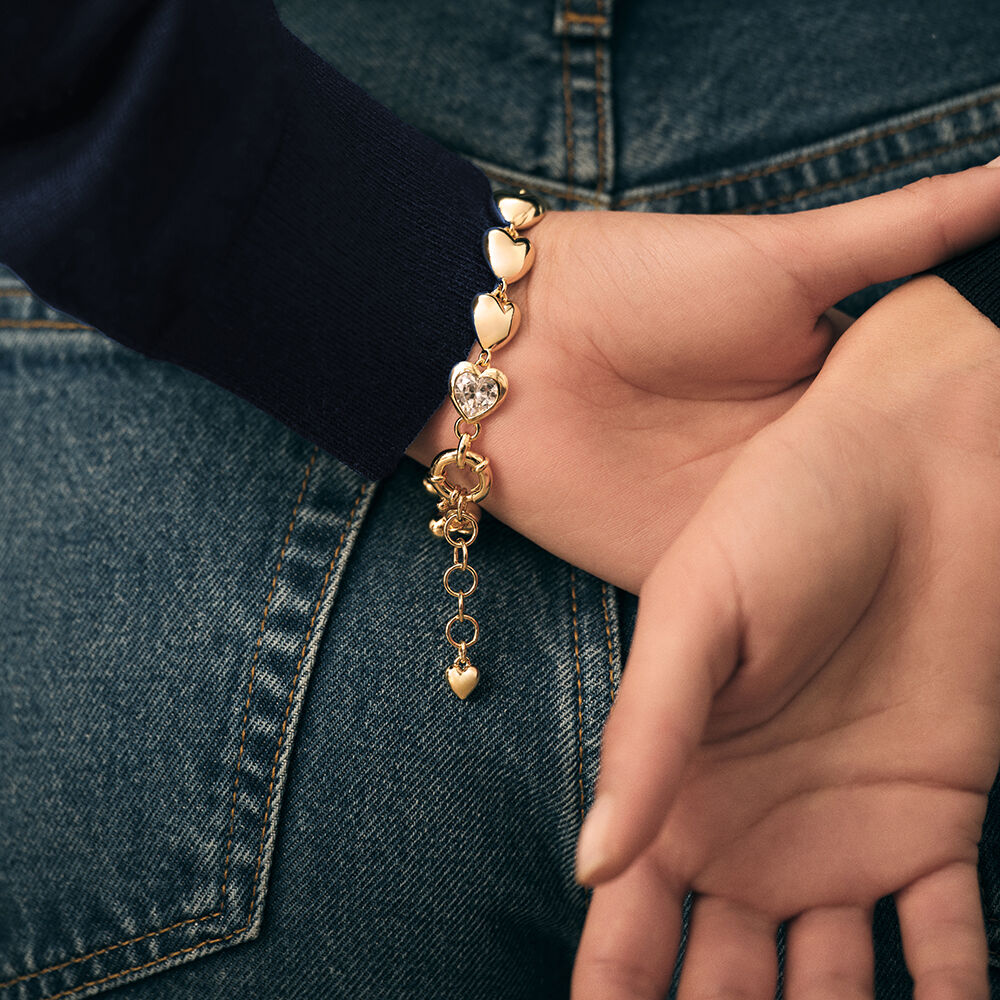Link bracelet DESIREE - Crystal / Golden - Bracelets  | Agatha