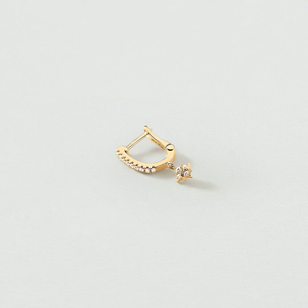 Hoop piercing DIAMSTAR - Crystal / Golden - Hoop piercing  | Agatha