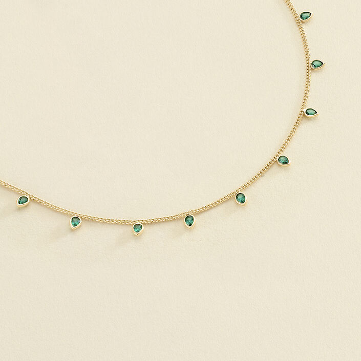 Choker necklace NEITH - Green / Gold - All earings  | Agatha