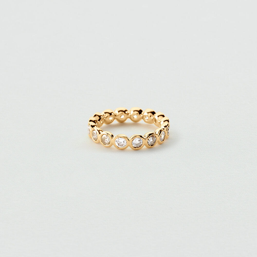 Thin ring RIN1SGERMAIN - Crystal / Golden - Jewellery  | Agatha