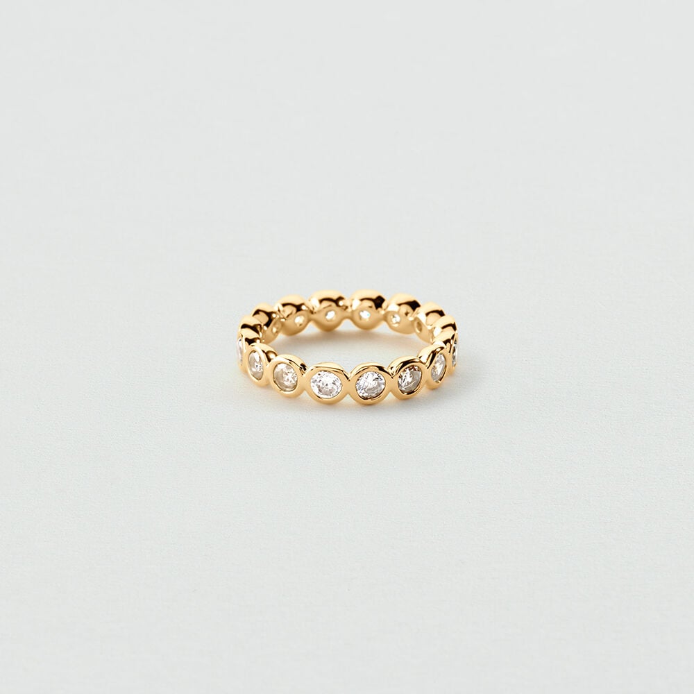 Thin ring RIN1SGERMAIN - Crystal / Golden - Jewellery  | Agatha