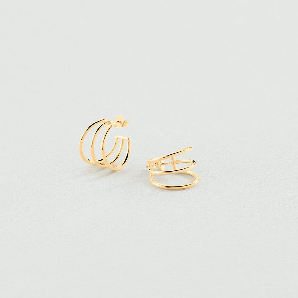 Hoops PHILRIN - Golden - Genuine silver  | Agatha