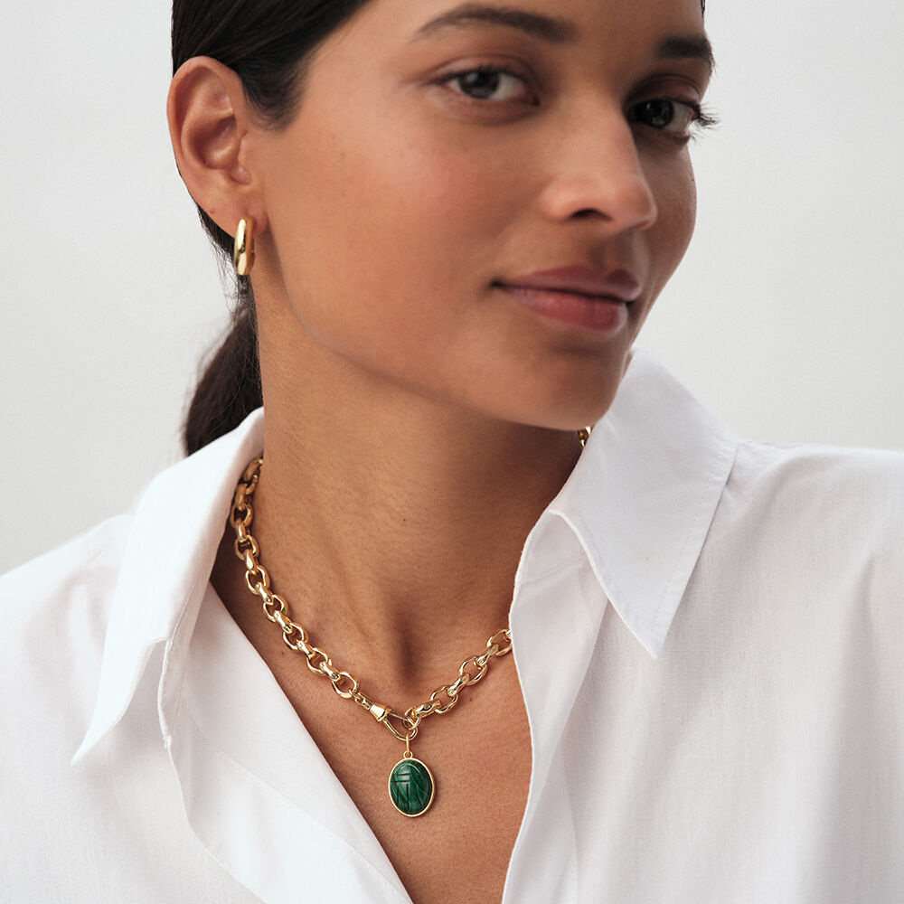 Choker necklace HAMMERED LINK - Golden - Choker necklace  | Agatha