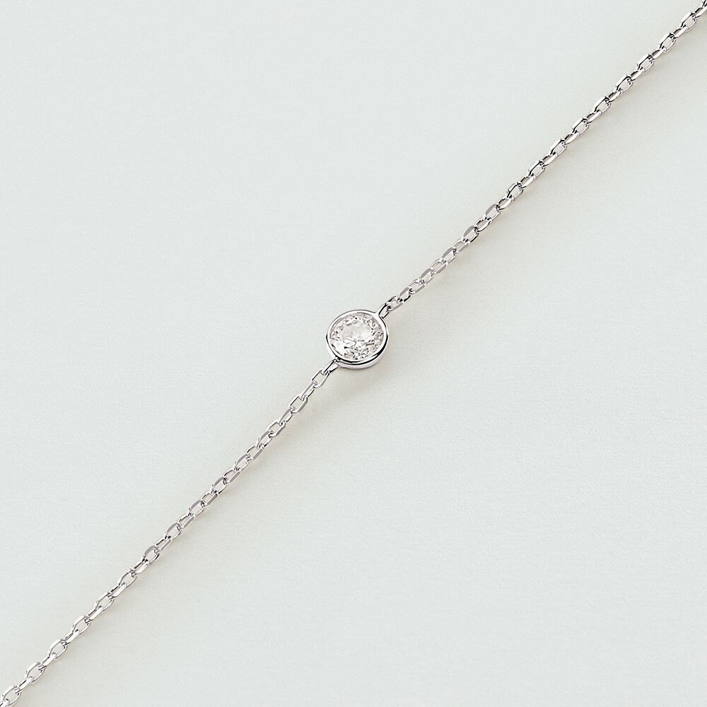 Link bracelet BRILLANT - Crystal / Silver - Genuine silver  | Agatha