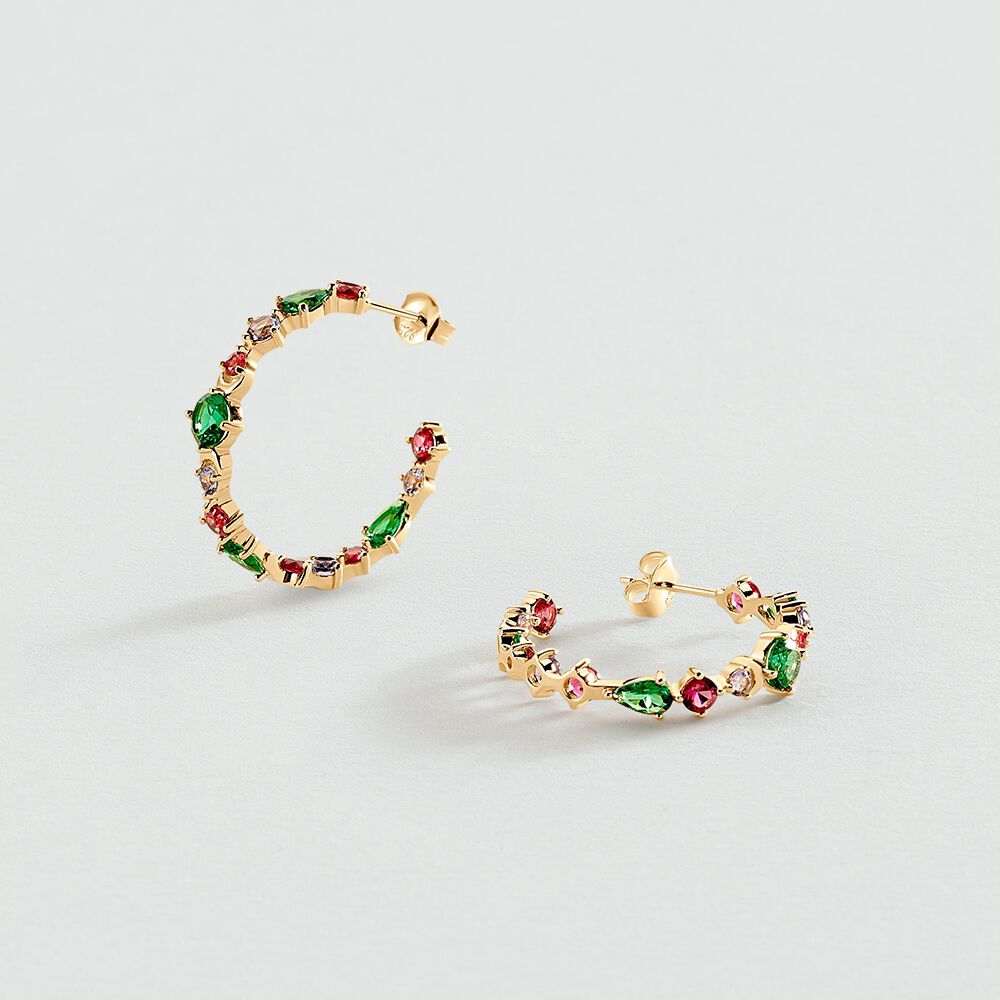 Hoops ASTRE - Multicolor / Gold - Earrings  | Agatha