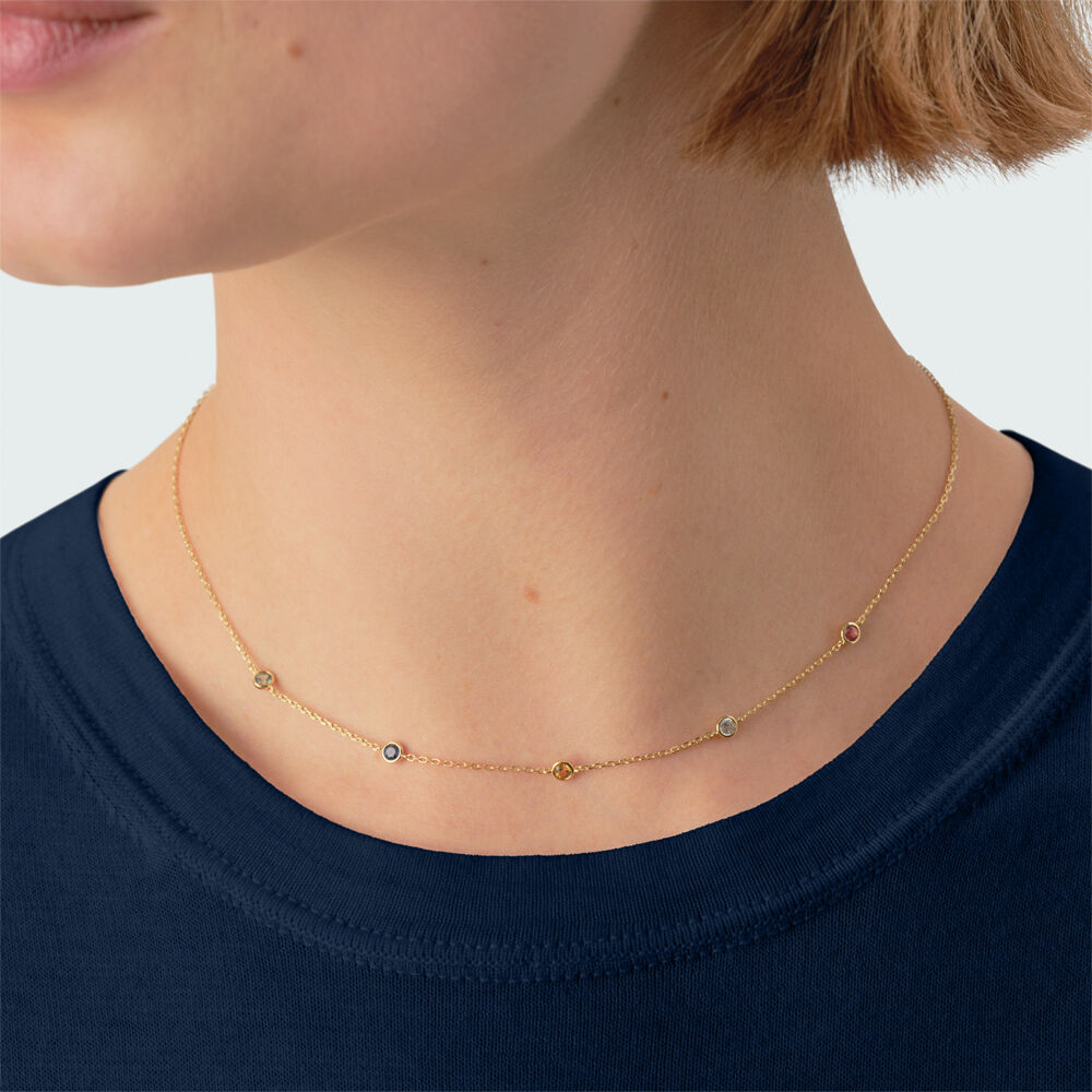 Choker necklace BRILLANT - Multicolor / Gold - Choker necklace  | Agatha