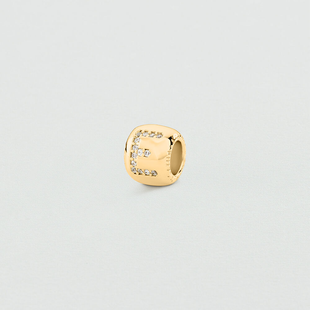 Pendant LUCKY LETTER E - Crystal / Golden - Jewellery  | Agatha