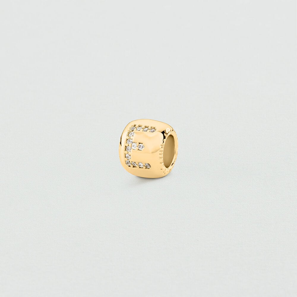 Pendant LUCKY LETTER E - Crystal / Golden - Jewellery  | Agatha