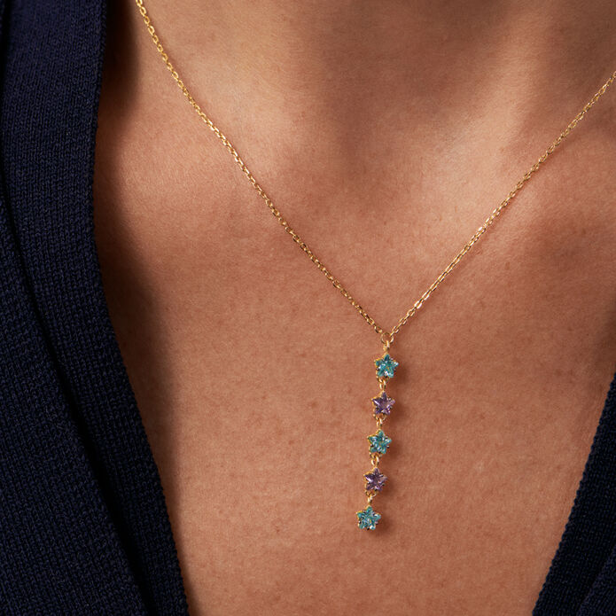 Mid-length necklace SPACEAG - Multicolor / Gold - All jewellery  | Agatha