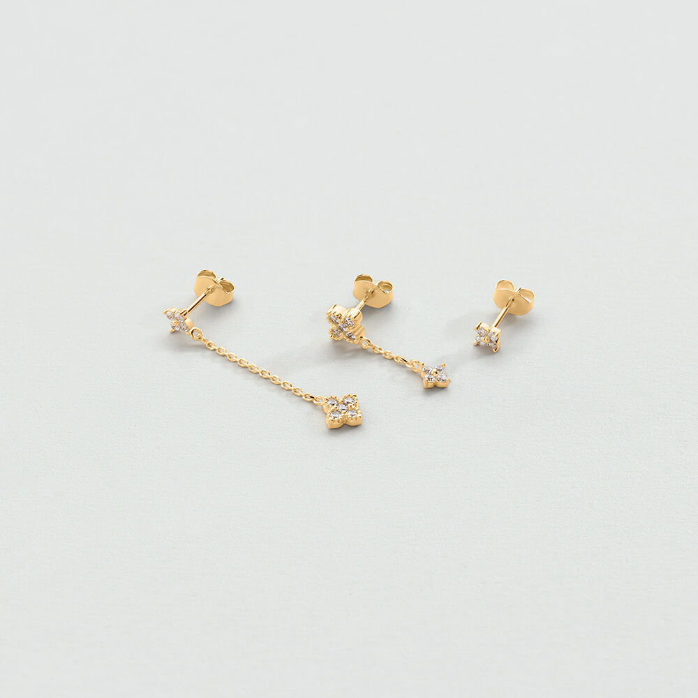 Stud earrings BELOVED MIX & MATCH - Crystal / Golden - Earrings  | Agatha