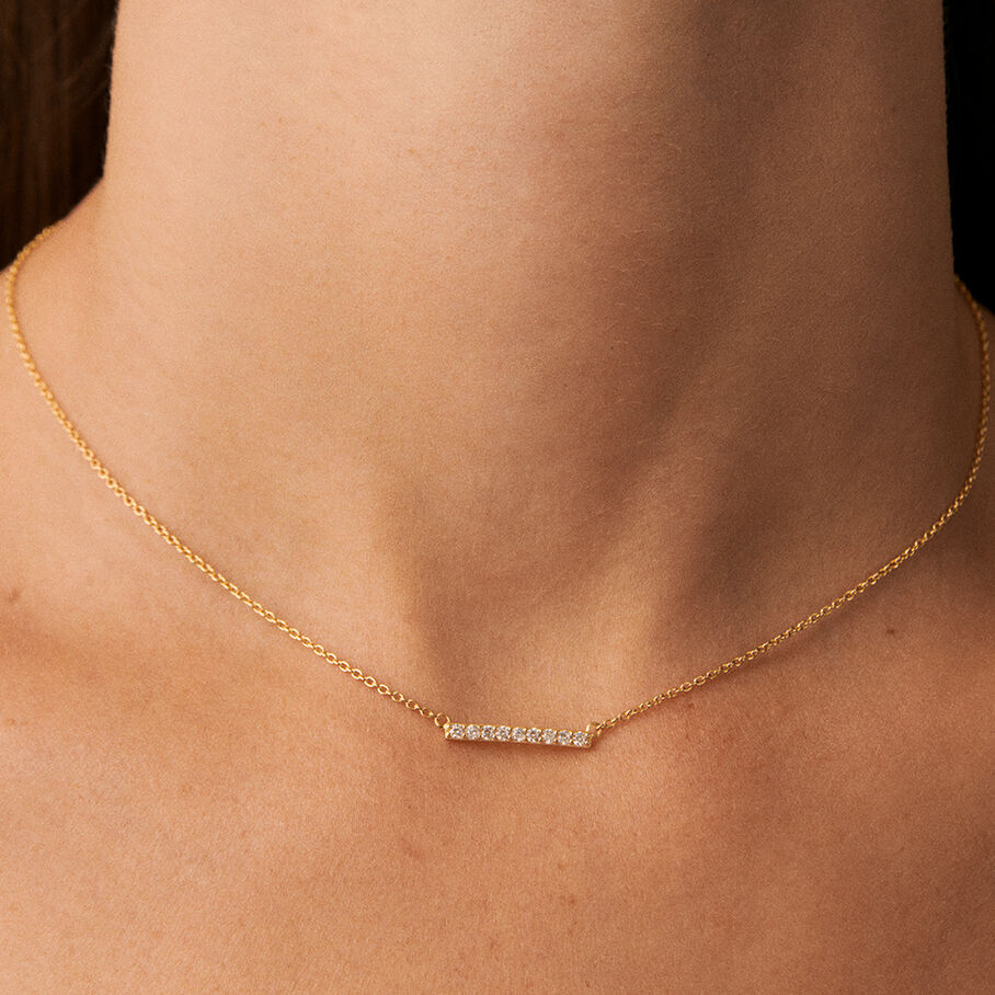 Choker necklace BARSHINE - Crystal / Gold - All jewellery  | Agatha