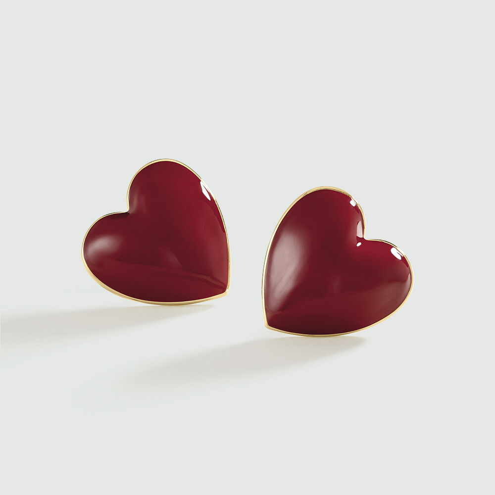 Long earrings DESIREE - Red / Gold - Earrings  | Agatha
