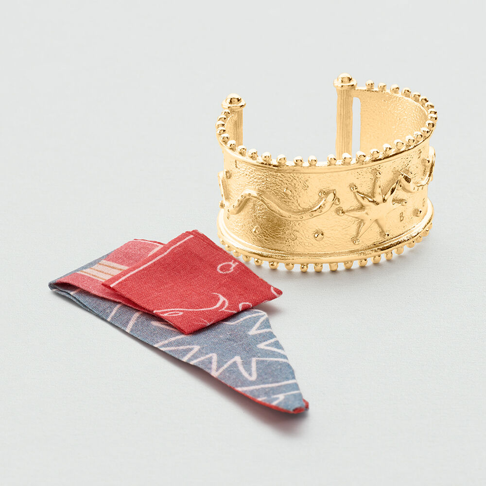 Cuff PANGEA - Golden / Multicolor - Bracelets  | Agatha