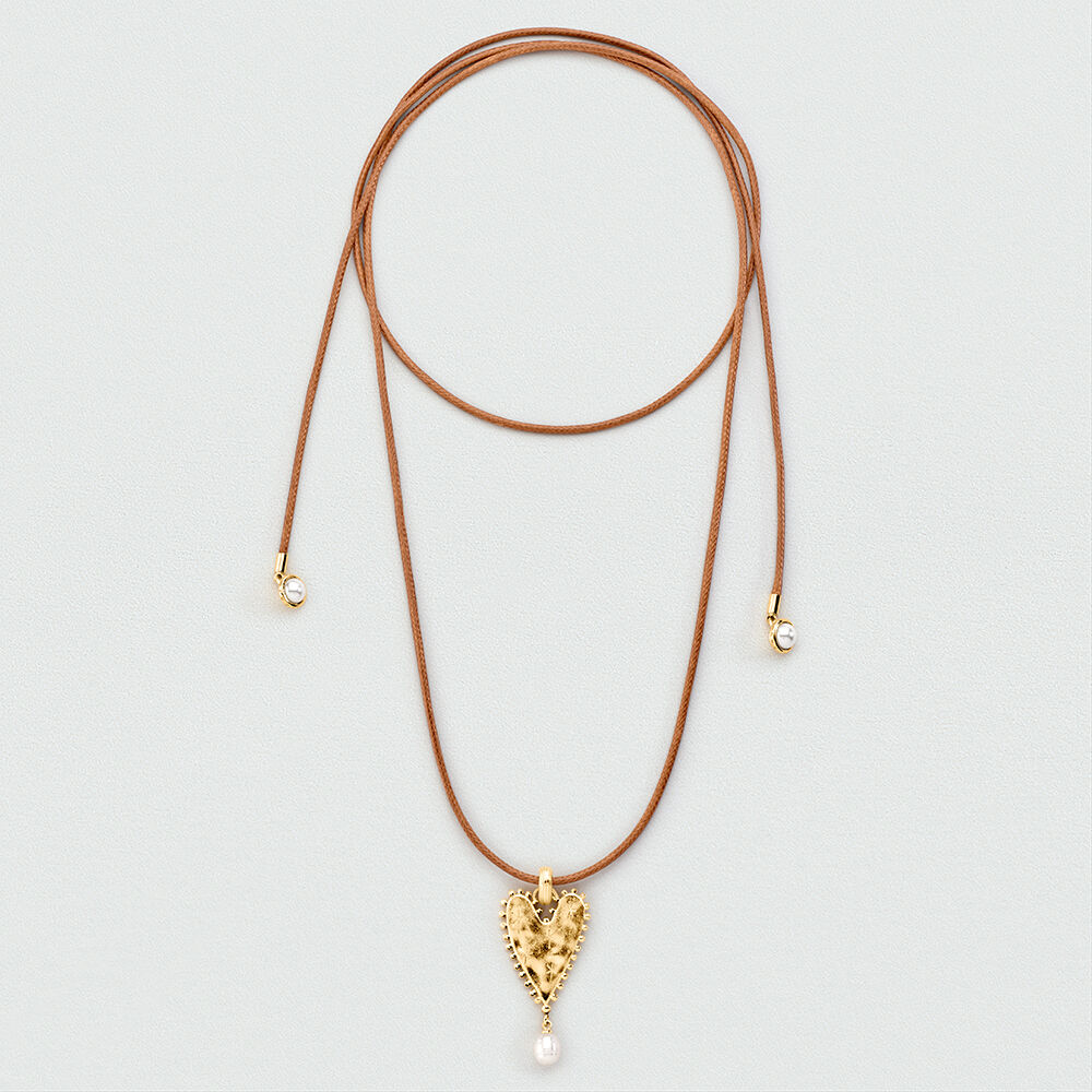 Long necklace PANGEA - Brown / Gold - Long necklace  | Agatha