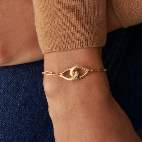 Link bracelet GEMINI - Crystal / Golden - All jewellery  | Agatha