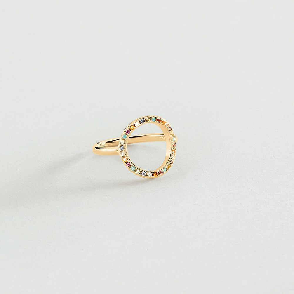 Thin ring RAINBOW - Multicolor / Gold - Coloured jewels  | Agatha