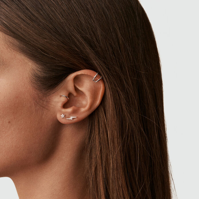 Fake piercing SORELA - Crystal / Silver - All jewellery  | Agatha