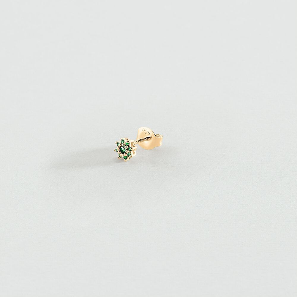 Piercing stud FLEURIE - Turquoise / Gold - Coloured jewels  | Agatha
