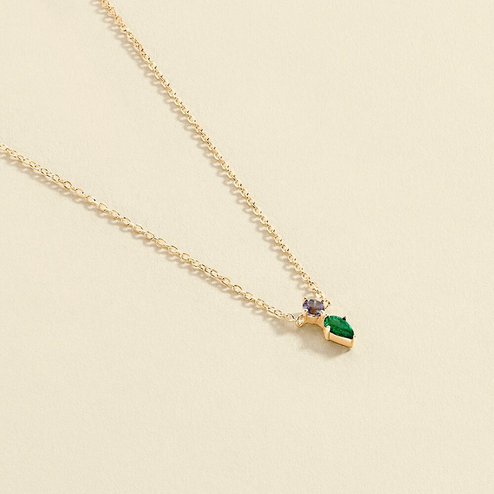 Choker necklace ASTRE - Green / Golden - All jewellery  | Agatha
