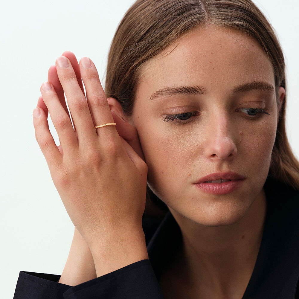 Thin ring DAUPHINE - Crystal / Golden - Rings  | Agatha