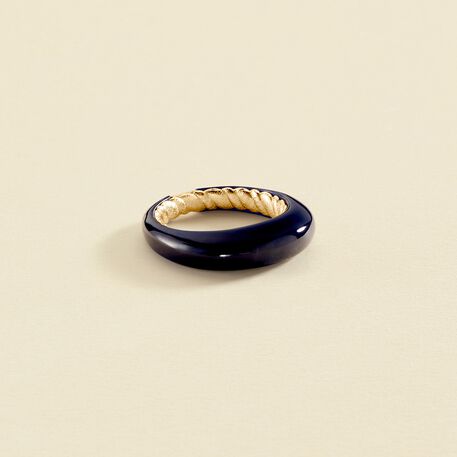 Thin ring TORSADES - Blue / Gold - All jewellery  | Agatha