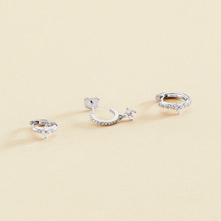 Hoop piercing MIX& MATCH - Crystal / Silver - All jewellery  | Agatha
