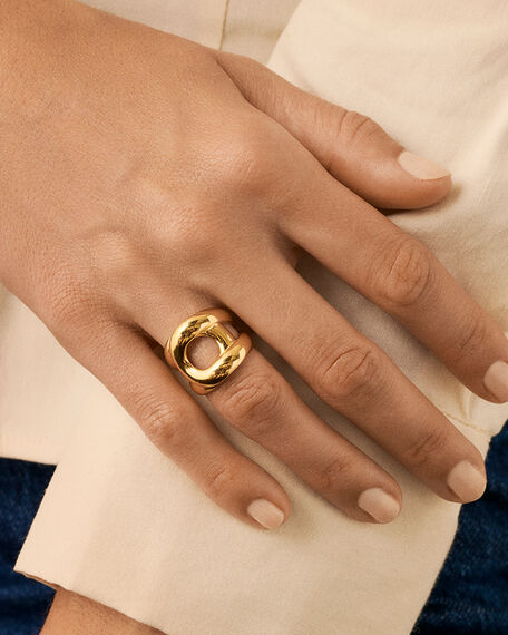 Large ring CURVE - Golden - All jewellery  | Agatha