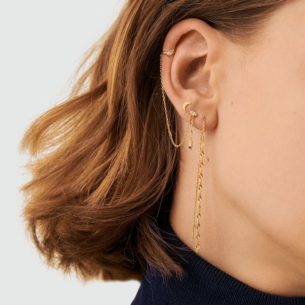 Piercing stud TWISTED - Golden - Jewellery  | Agatha
