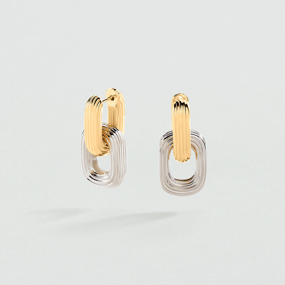 Hoops HAUSSMANN TWO-TONE - Gold / Silver - Earrings  | Agatha