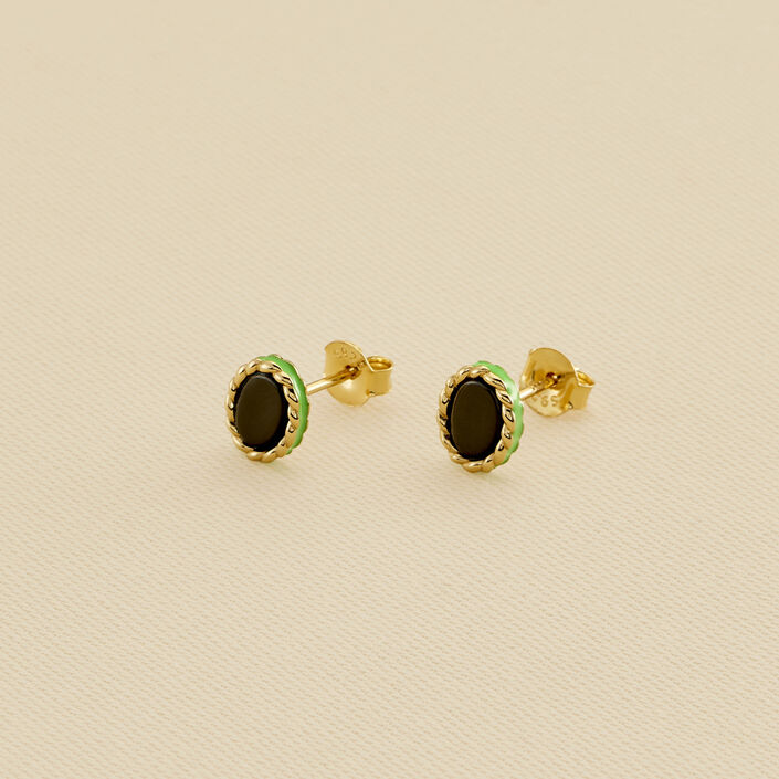 Stud earrings ATMA - Onyx/ green - All jewellery  | Agatha