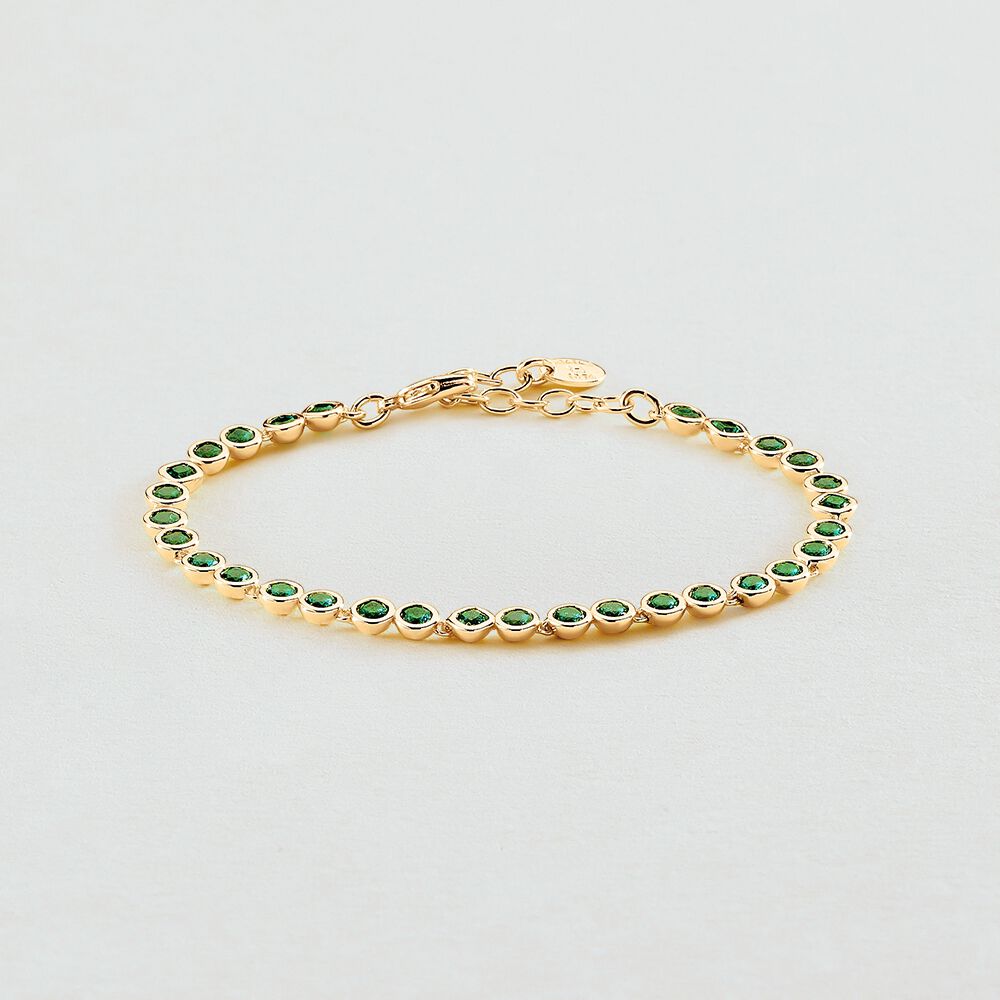 Link bracelet ADAMAS - Green / Golden - Bracelets  | Agatha